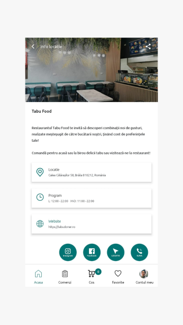 Tabu Food - Android and iOS app for ordering food